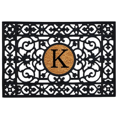 Calloway Mills Monogram Insert Door Mat, Black, Natural, 24 in W x 36 in L 160012436K
